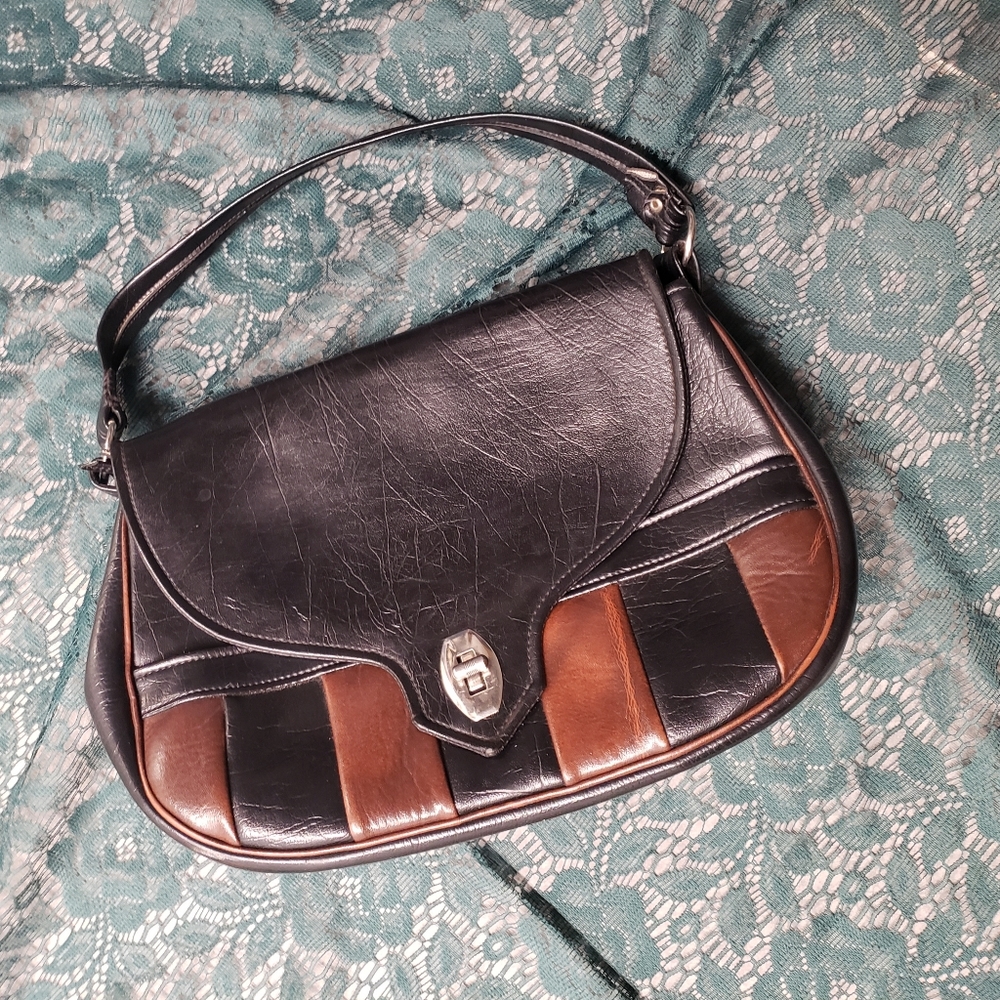 Vintage 1970's Hand made leather handbag